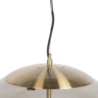 Moderne hanglamp messing met smoke glas 50 cm - Ball