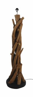 Vloerlamp Naturel/Zwart | Teak | 130cm