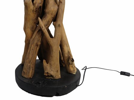 Vloerlamp Naturel/Zwart | Teak | 130cm