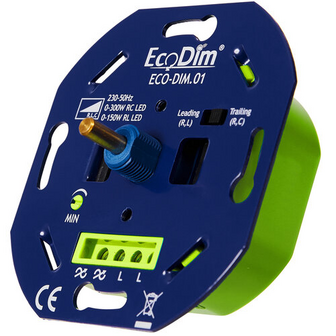 ECODIM LED Dimmer 0-300 Watt | Fase aan- en afsnijding | Universeel