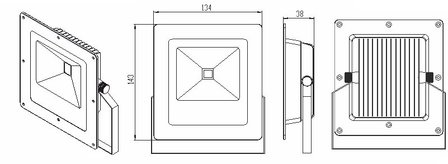 LED Slim Floodlight 10Watt 3000K (IP65)