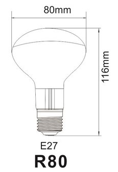 LED Filament spot E27 6W 2700K (R80)
