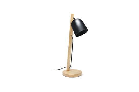 Bureaulamp / Tafellamp Hout Zwart 56cm