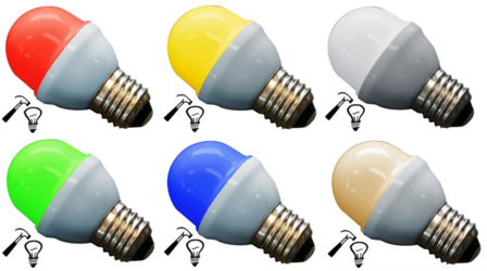 Voordeelset: 10x Gekleurde Lamp Extra Sterk Set van 5 Kleuren