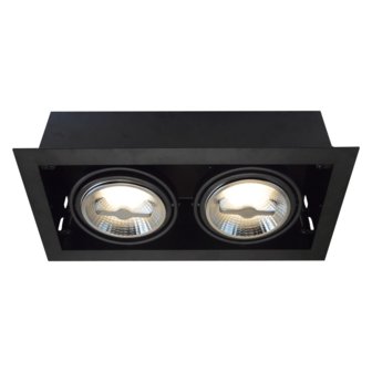 Led inbouw spot armatuur - 2x AR111 Zwart | Verzonken