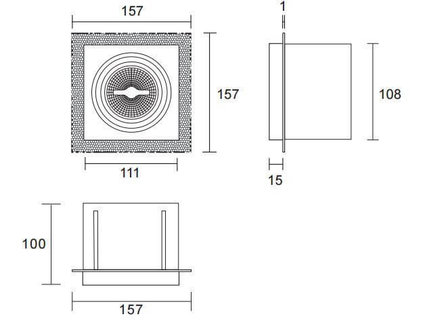 Led inbouw spot armatuur - 1x AR70 Wit | Trimless