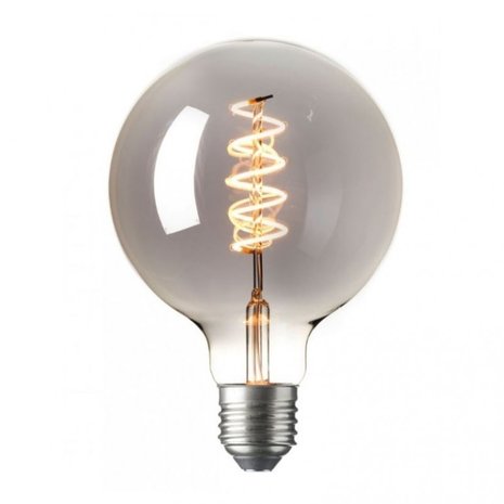 LED Kooldraadlamp Globe XL Curl Titanium  Ø125mm E27 4W   Dimbare LED Lamp