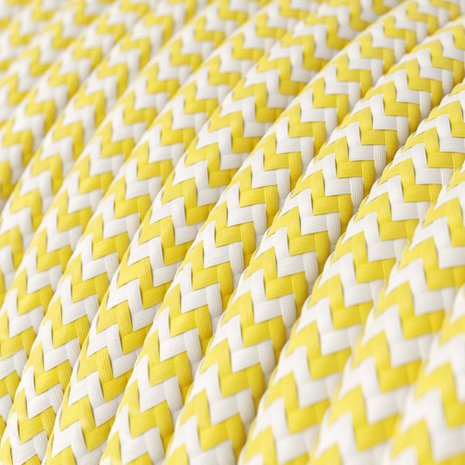 Strijkijzersnoer ThatsCreatief+ zigzag geel-wit detail