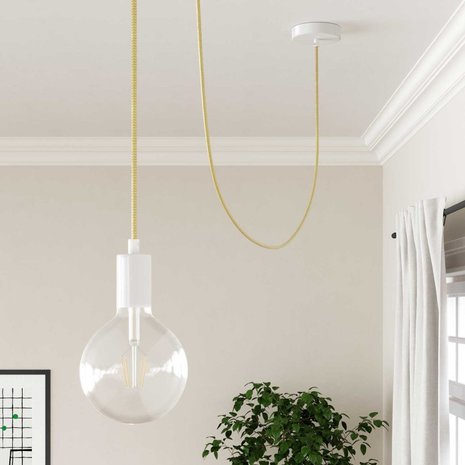 Strijkijzersnoer ThatsCreatief+ zigzag geel-wit hanglamp