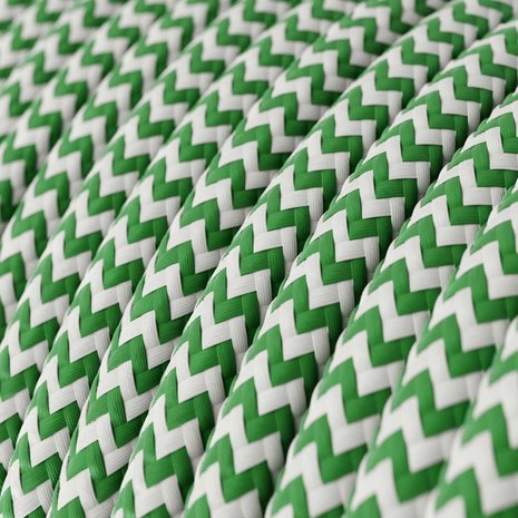 Strijkijzersnoer ThatsCreatief+ ZigZag groen-wit detail