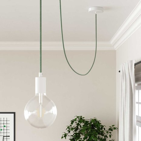 Strijkijzersnoer ThatsCreatief+ ZigZag groen-wit hanglamp
