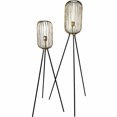 Vloerlamp - ø30x120 - Goud/zwart - Metaal