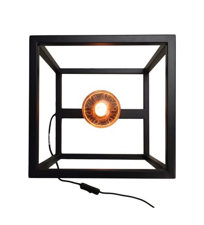 Tafellamp Fremont vierkant frame - 26 cm - Gepoedercoat zwart