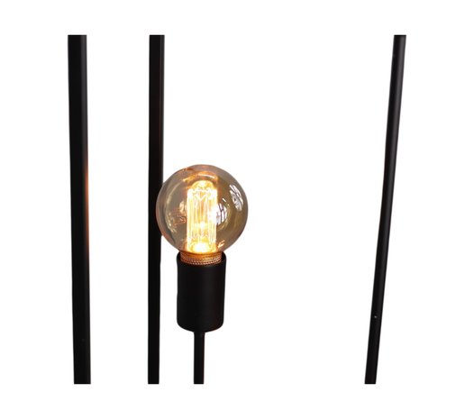 Vloerlamp Fremont 3-lichts - 158 cm - Gepoedercoat zwart lamp