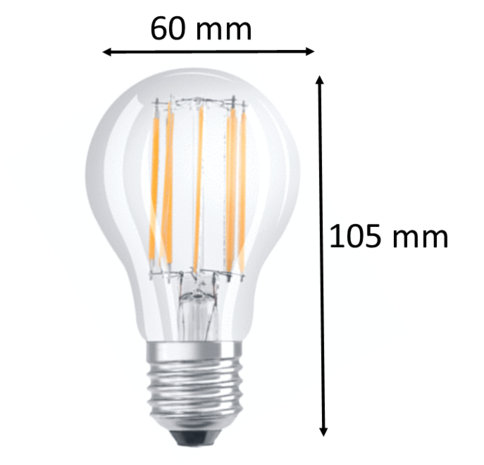 LED Filament lamp (A60) | E27 2700K 10W 1510 Lumen | Dimbaar