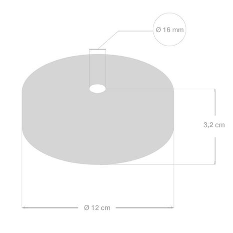 Houten plafondkap kit | voor Touwsnoer XL | Wit