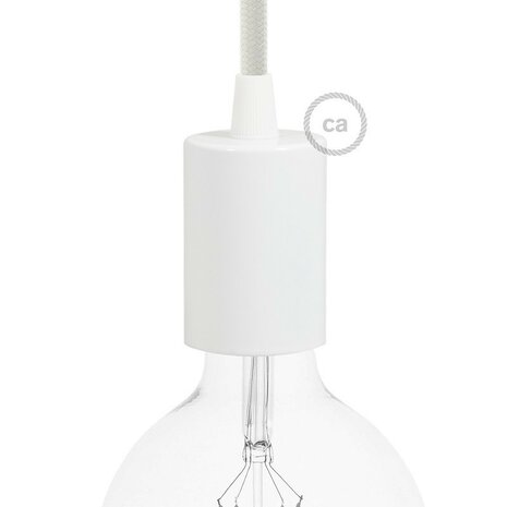 Lampfitting cilindrisch E27 | Wit (glimmend)