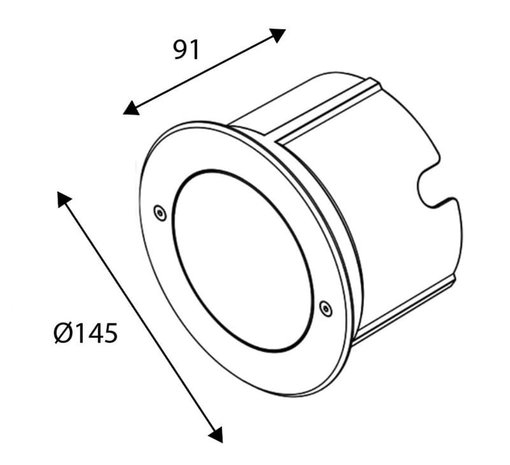 Grondspot asymmetrisch 145mm | 10.3W 3000K