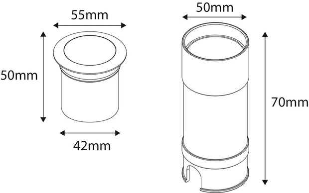 Grondspot Brons 55mm | 2.5W 3000K (24v)