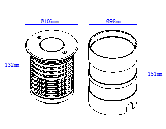 Grondspot 106mm | 8.5W 3000K (24v)