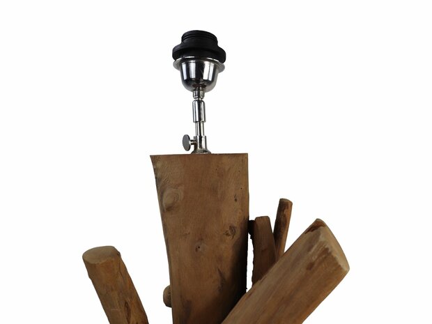 Vloerlamp Naturel/Zwart | Teak | 130cm