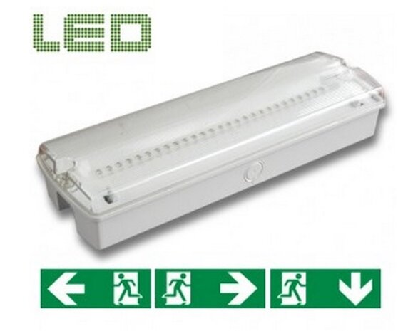 Led Noodverlichting 185 lumen opbouw IP65 met testknop