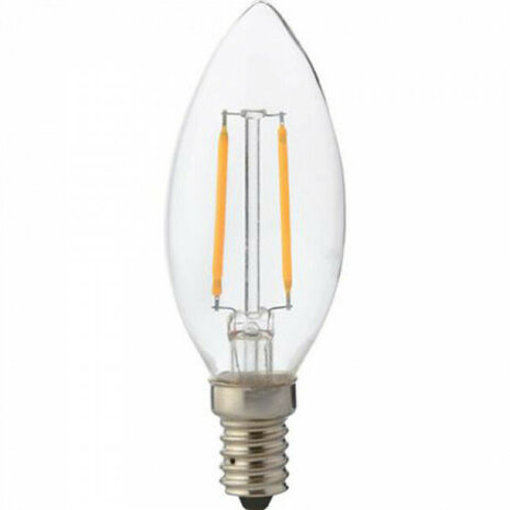 LED Filament Kaarslamp E14 2W 2700k Helder