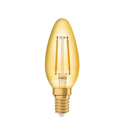 LED Filament Kaarslamp E14 2W 2200k GOLD