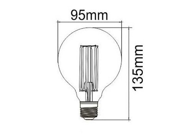 LED globe bol E27 2W 2200K GOUD (G95)