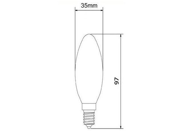 LED Filament Kaarslamp E14 2W 2700k Mat
