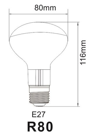 LED Filament spot E27 6W 2700K (R80)