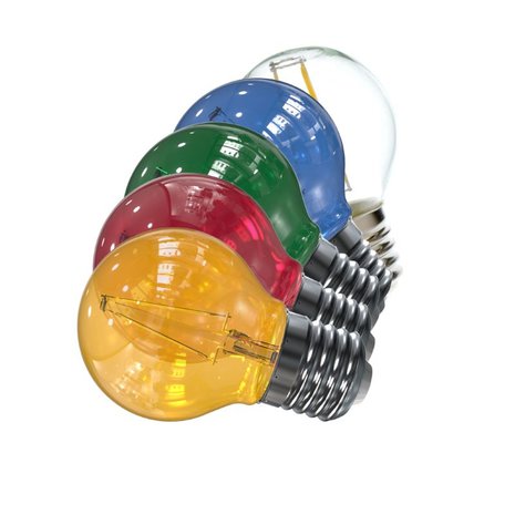 10x LED Filament kleine bol Set van 5 Kleuren