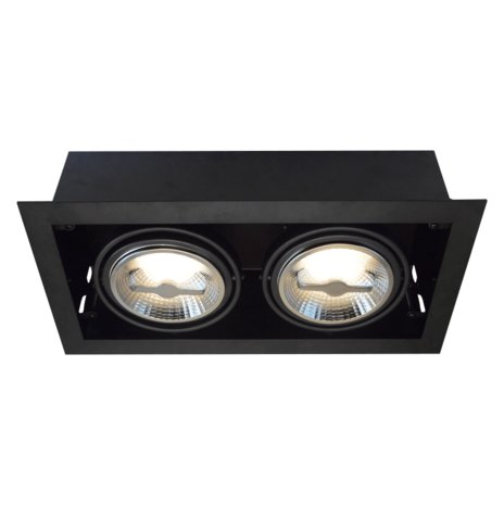 Led inbouw spot armatuur - 2x AR111 Zwart | Verzonken