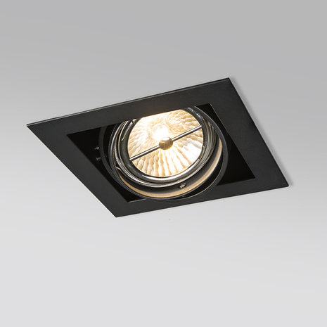 Led inbouw spot armatuur - 1x AR111/ES111 zwart | Verzonken