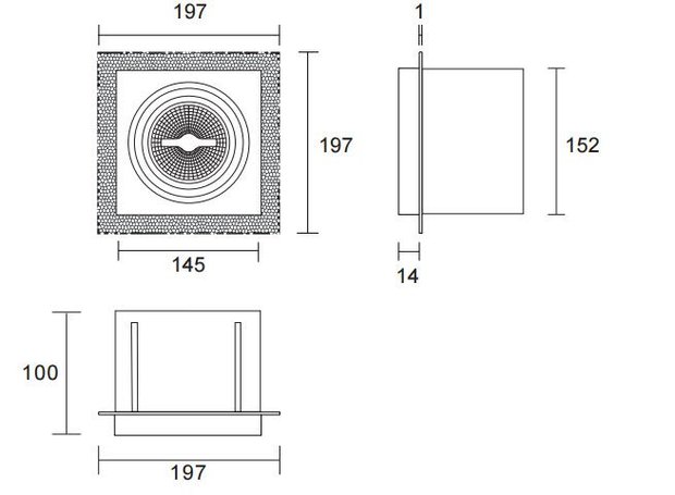 Led inbouw spot armatuur - 1x AR111 Wit | Trimless