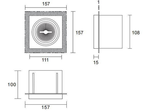 Led inbouw spot armatuur - 1x AR70 Zwart | Trimless