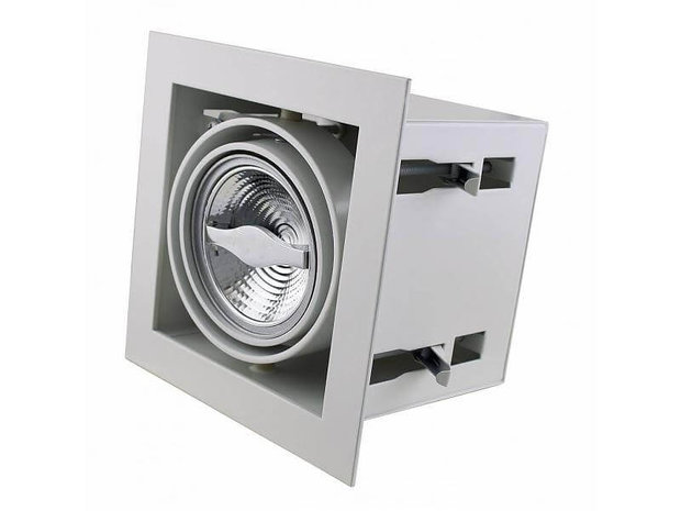 Led inbouw spot armatuur - 1x AR70 Wit | Opbouw