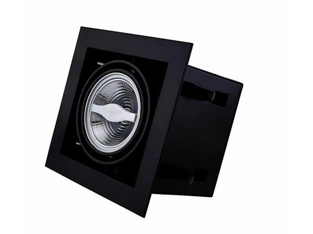 Led inbouw spot armatuur - 1x AR70 Zwart | Opbouw