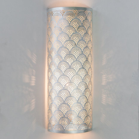 Wandlamp Cylinder Fan Large Silver Zenza