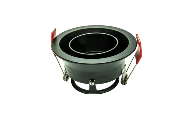 LED Einbau Spot Armatur Rund Schwarz | Tief Eingelassen &amp; Einstellbar