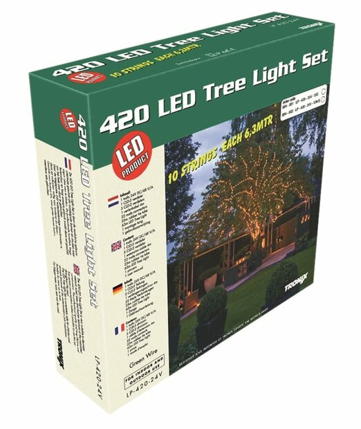 Boomverlichting set - 63 meter met 420 lampen - Warm wit doos