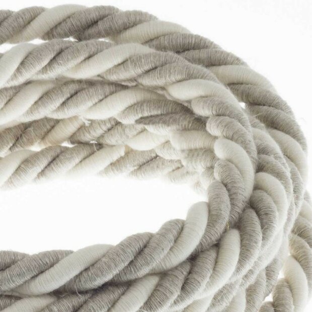 XL Seil Kabel Duo Baumwolle &amp; Leinen (16mm) | 10cm