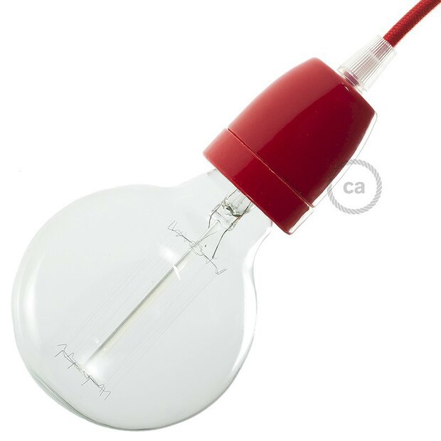 Porcelain Lamp Holder Red | E27
