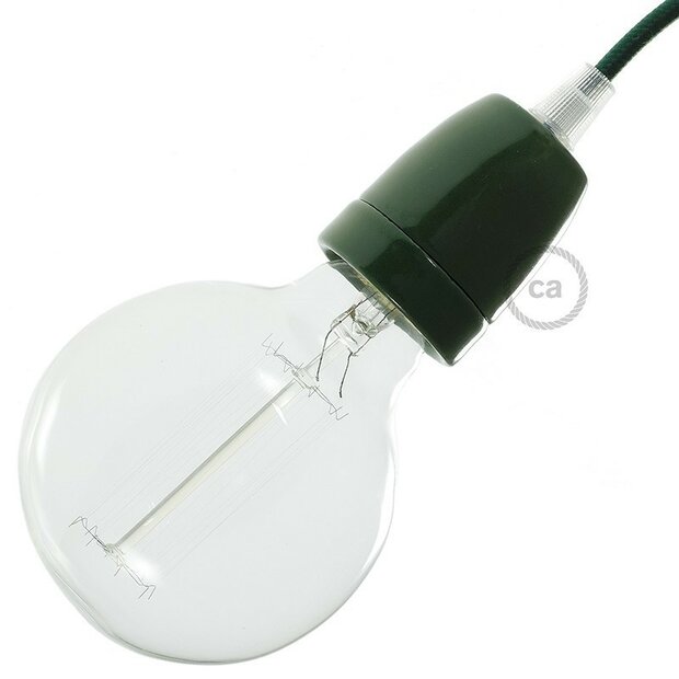 Porcelain Lamp Holder Green | E27