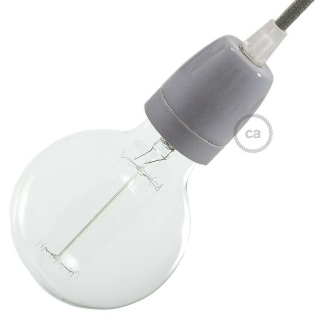 Porcelain Lamp Holder Grey | E27
