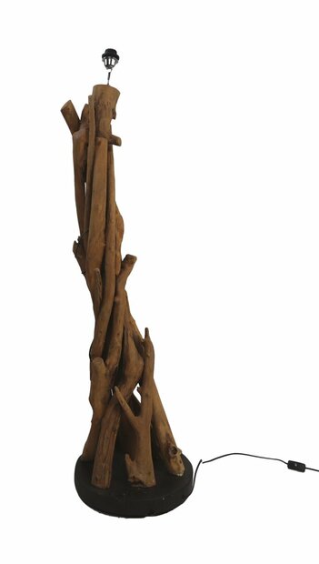 Stehlampe Natur/Schwarz | Teak | 130 cm