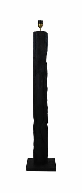 Floor Lamp Nature Round Black/Gold Teak 145cm