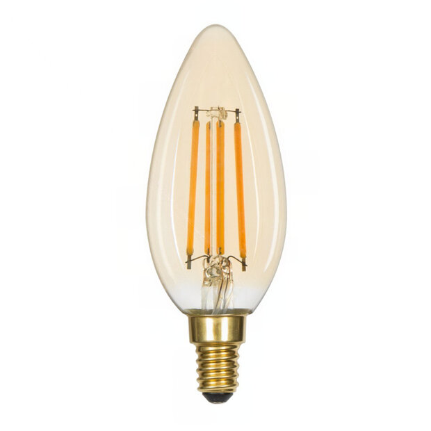 LED Filament Kerzenlampe E14 4W 2200K Gold