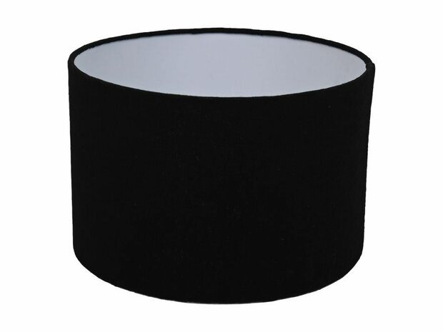 Ronde Lampenkap &oslash;32x20 Zwart Jute/Wol