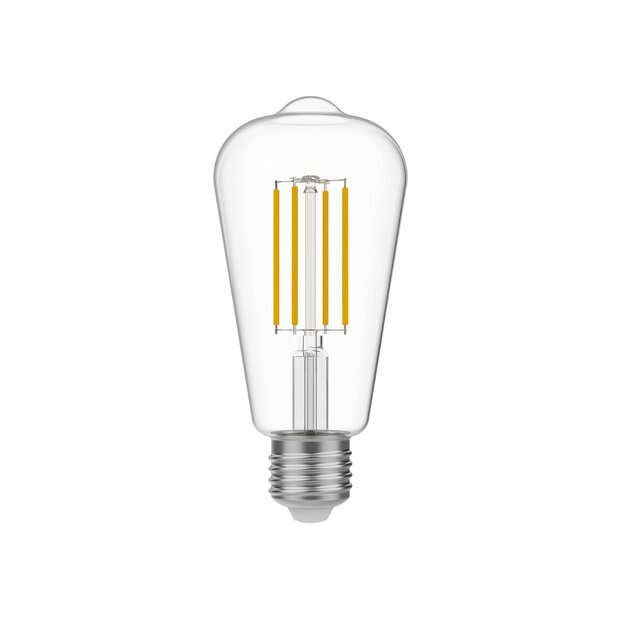 LED Gloeilamp Transparante Edison ST64 7W 806Lm E27 3500K Dimbaar - N02